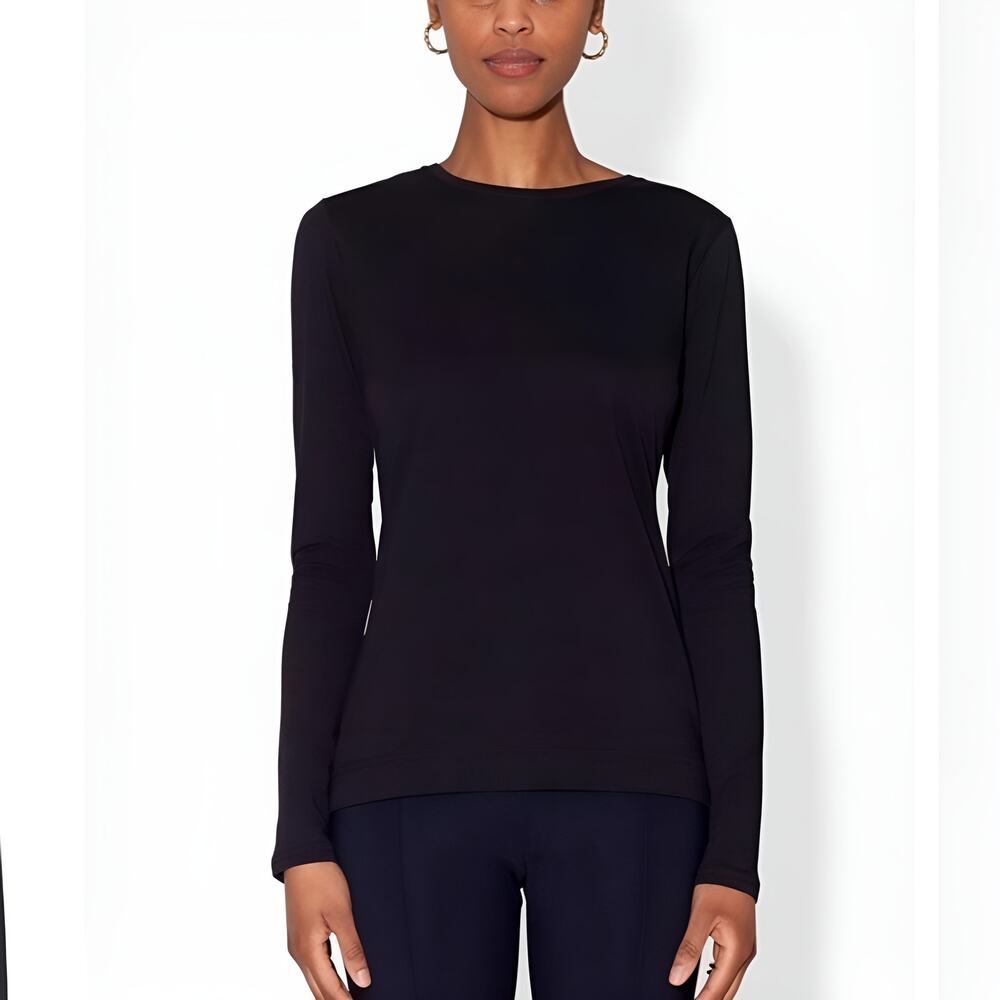 Adam Lippes Womens Minimalist Pima Cotton Crewneck Long Sleeve‎ T-Shirt Size L